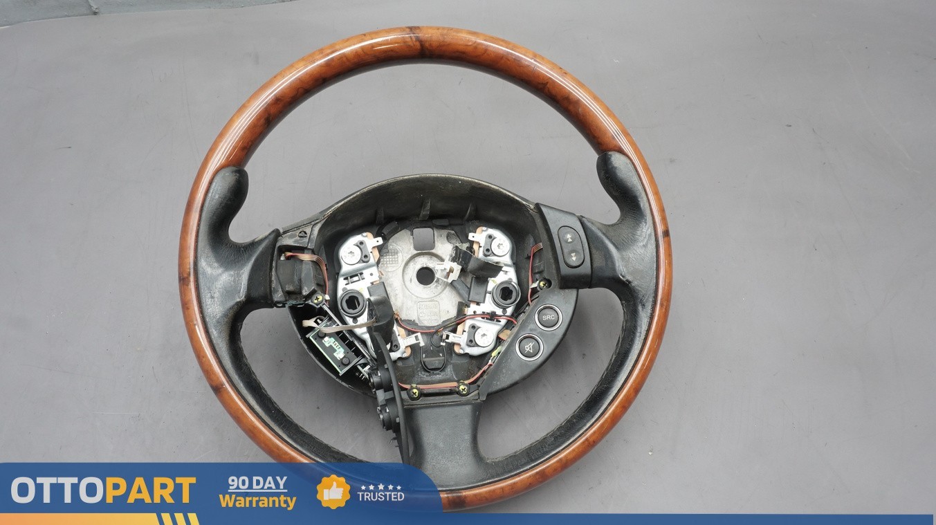 2004-2009 MASERATI QUATTROPORT Steering Wheel Wood Grain Leather Trim OEM