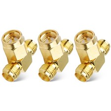 RFaha 3pcs Antenna Adapter SMA Female to Dual SMA Male Connector T Type 3 Way Sp