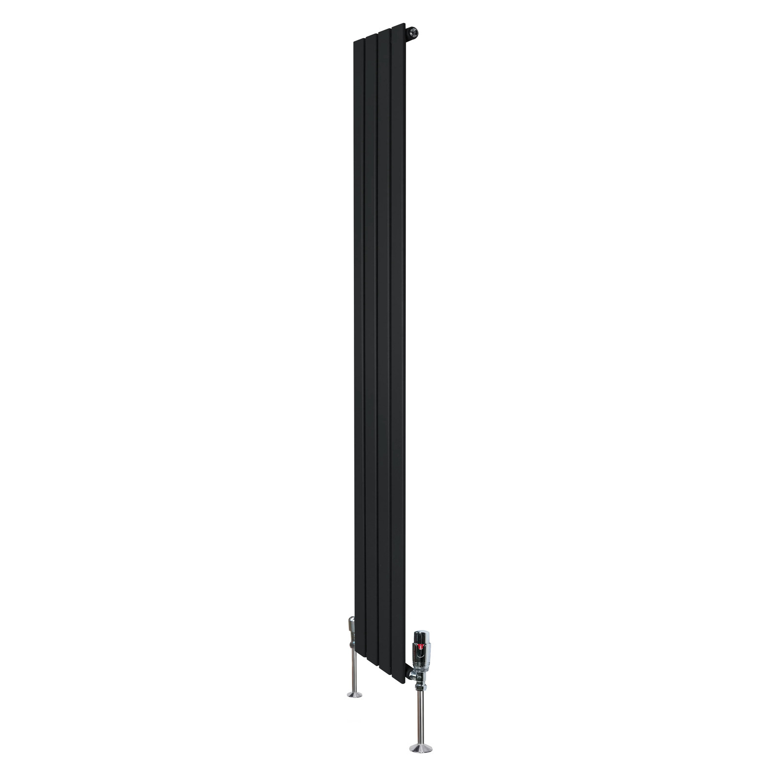 Flat Single Column Radiator 1800mm x 280mm & TRV Chrome Valves