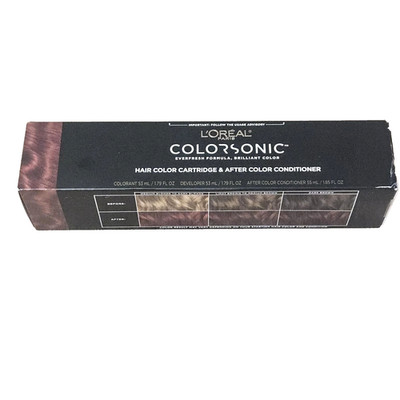 L'Oreal Colorsonic Hair Color Cartridge & Conditioner Lt Brown Intense Red 6RR