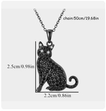 Black Cat Necklace Christmas rhinestone fashion jewelry NEW Free Ship