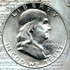 1950 Franklin Half Dollar, NGC MS 65 FBL, Signed By Rick Tomaska