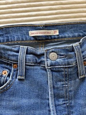 Levi's Women's High Rise Straight Ankle Jeans Blue Medium Wash Denim Size 27