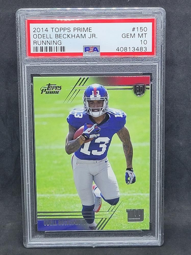 Odell Beckham Jr. RC  2014 Topps Prime Football #150 Running  PSA 10   NY Giants