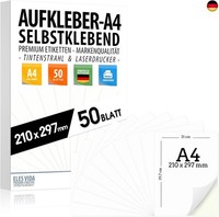 Selbstklebende Din A4 Etiketten 50 StüCk 210X297 Mm, Universell Bedruckbar,