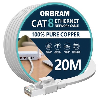 20M Cat8 Ethernet Kabel 40Gbps 2000MHz High Speed Cat 8 LAN Netzwerkkabel RJ45