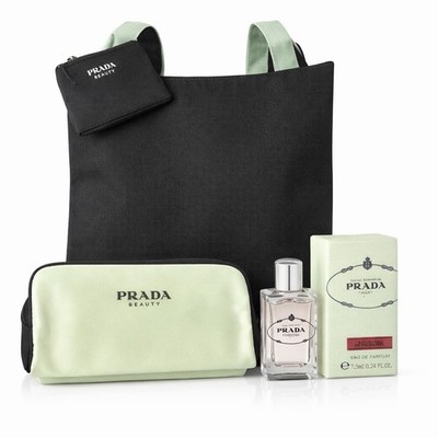 PRADA beauty ノベルティ bag PRADA Beauty Luxury GWP Bundle Set Tote, Pouch + Mini Perfume 7.5