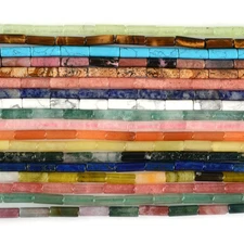 13mm Multi-color gemstone tube cylinder loose beads jewelry making DIY bead 16"