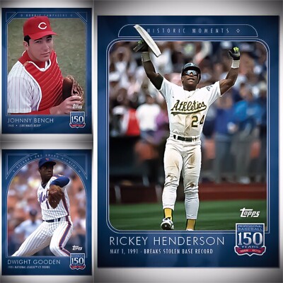    Topps 150 Years Of Baseball #13-#15 Gooden, Henderson, & Bench  