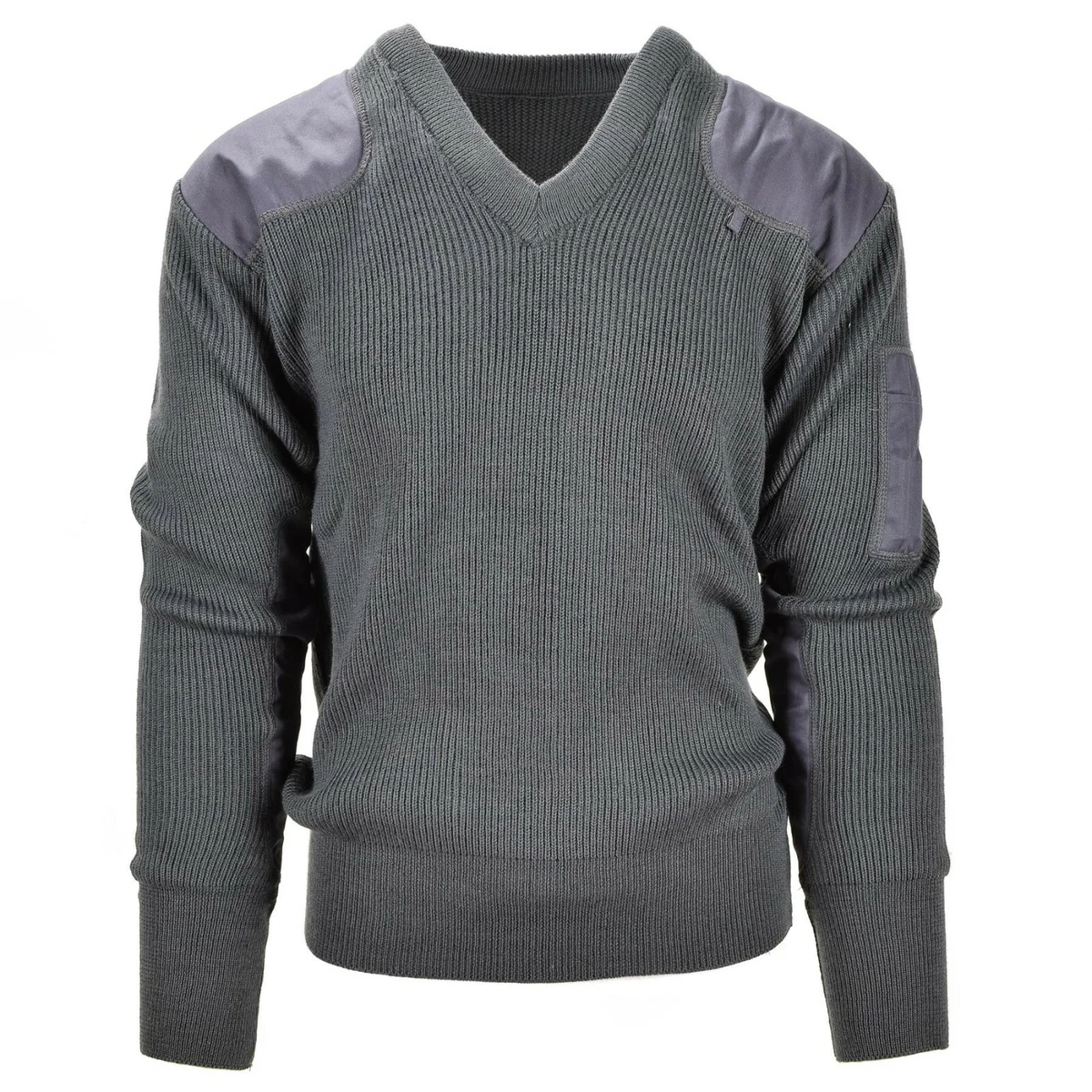 Original Italian army commando pullover Jumper grey wool V neck
