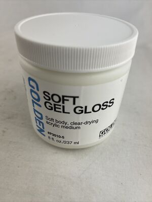 Golden Acrylic Medium 8 Oz /237 ml Soft Gel Gloss Clear Drying Soft Body
