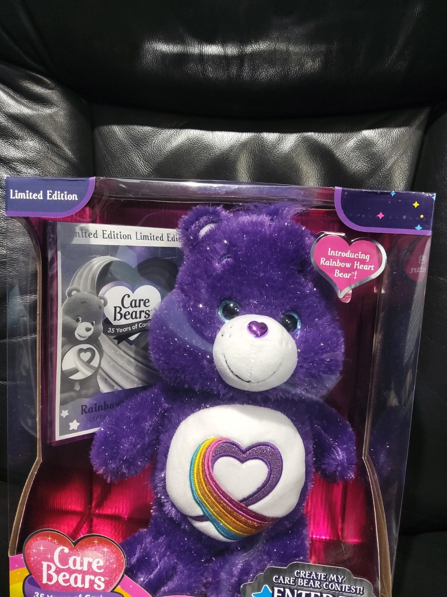 RARE Limited edition RAINBOW HEART Care Bear 35th Anniversary