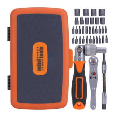 38Pcs Mini Ratchet Screwdriver Multi Tool Bits Set 1/4'' Drive Socket Wrench Kit