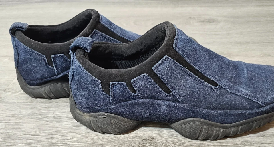 Mocasines sin cordones Mootsies Tootsies para mujer Maxim de cuero azul marino gamuza talla 9 M Foto 3 de 4