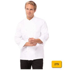 Chef Works Men's Premium Cotton Chef Coat, White, 44