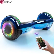 SISIGAD Hoverboard for Kids with Bluetooth Speaker 6.5" Colorful Lights Wheels
