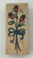 Stampendous Trois Roses N081 Wood Mounted Rubber Stamp
