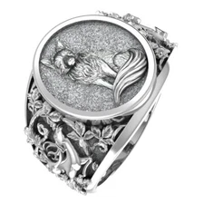 Fox Ring Mens Punk Gothic Biker Jewelry 925 Sterling Silver