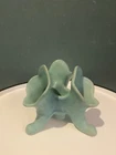 Van Briggle Pottery 3 Footed TULIP Cornucopia MING Green TEAL Candle Stick Vase