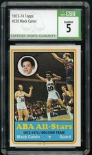 MACK CALVIN 1973-74 Topps #230 ABA All-Stars Carolina Cougars CSG 5 EX Excellent