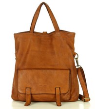 Rucksack-Tasche aus Leder mit Vordertasche - ...