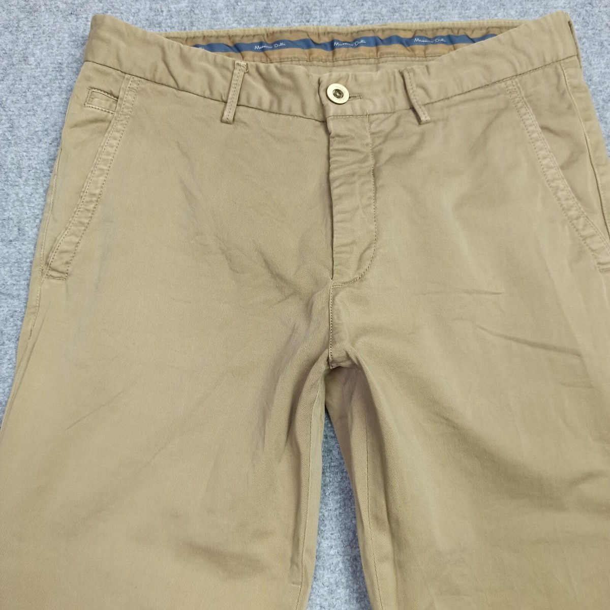 Massimo-Dutti Mens Chino Pants W30 L30 (Label: W31) Beige Straight