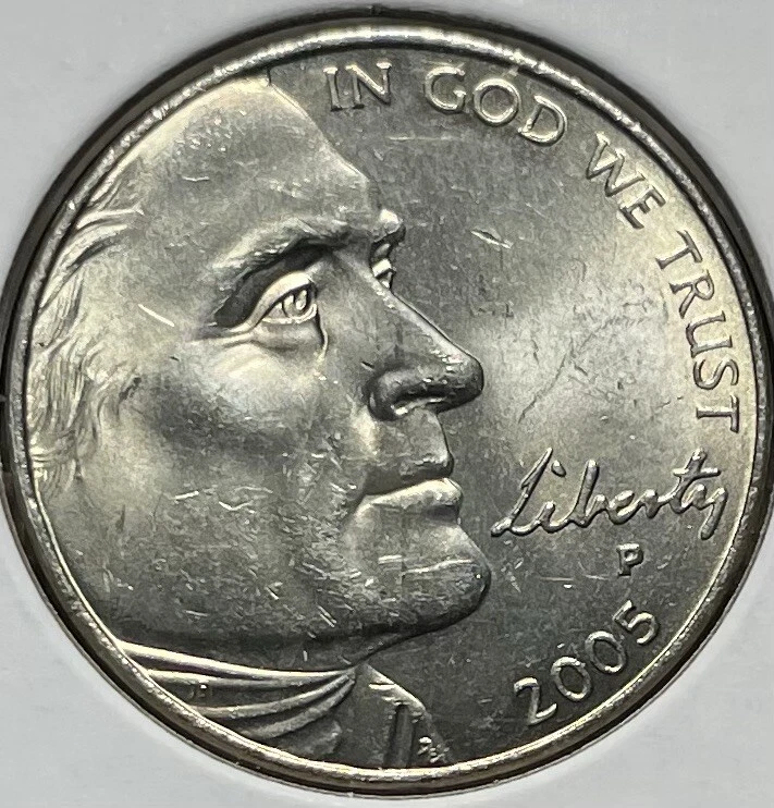 2005 P Jefferson bison Injured bison Nickel Die Gouge Error - Image 4 of 4