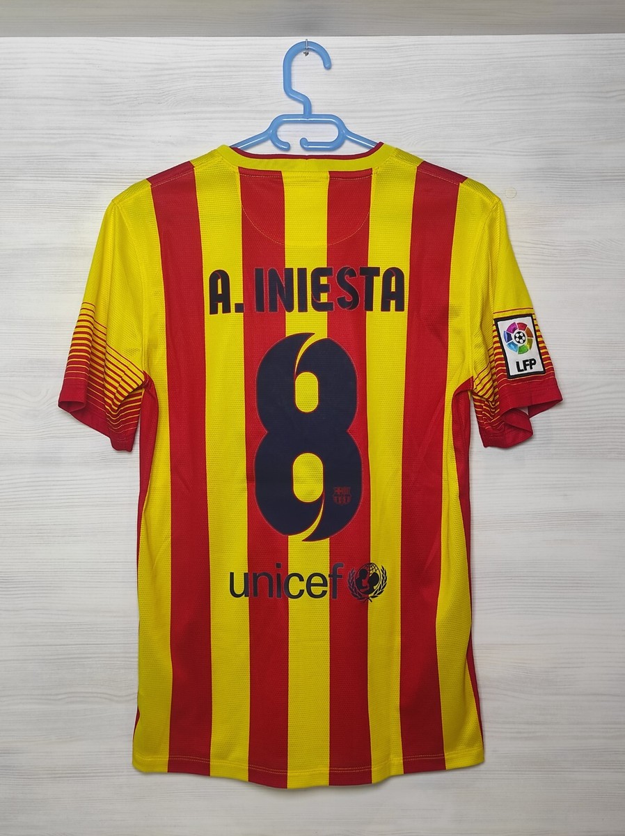 FC Barcelona A. Iniesta 8番 シャツ ユニフォーム New FC Barcelona Away ANDRES INIESTA #8 Kit top CAMISETA
