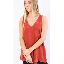 Show Me Your Mumu Dane Sienna Sheen Tunic Tank Burnt Amber Orange Autumn XS