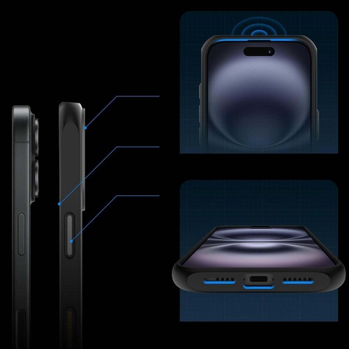 Custodia cellulare per iPhone 16 Supcase case cover custodia foderale trasparente-nero - Foto 8 di 12