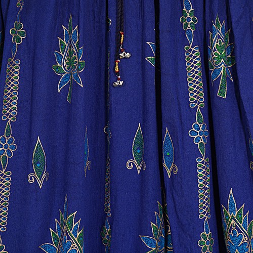 Gonne lunghe zingare scopa pieghettata paillettes yoga colore blu indiano donna - Foto 5 di 5