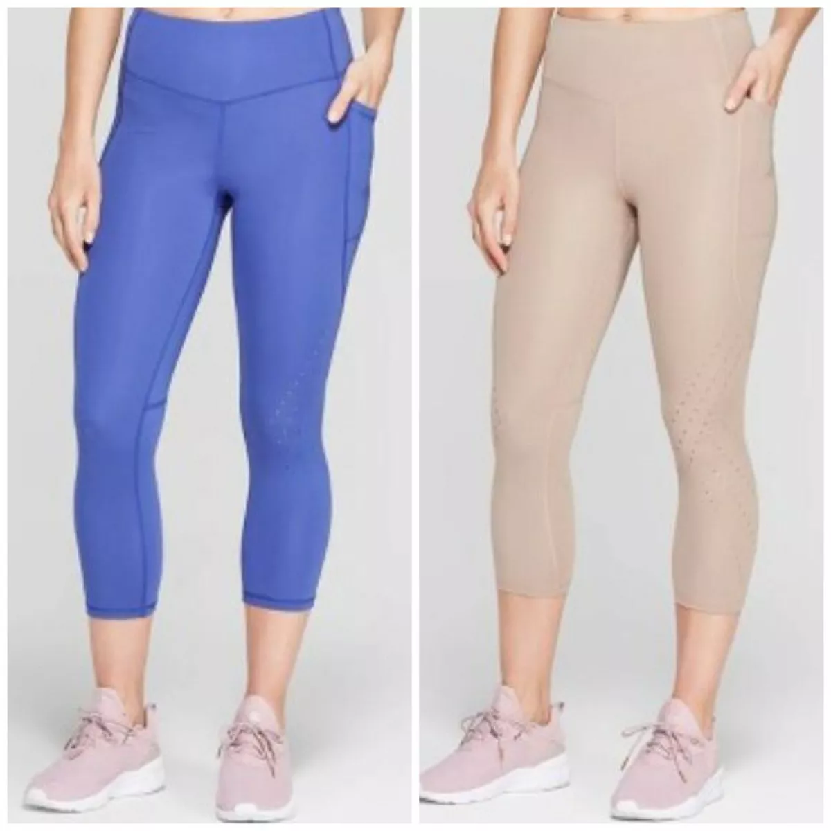 Women's Training High-Waisted Capri Leggings 20-C9 Champion-Khaki or  Blue-NWT