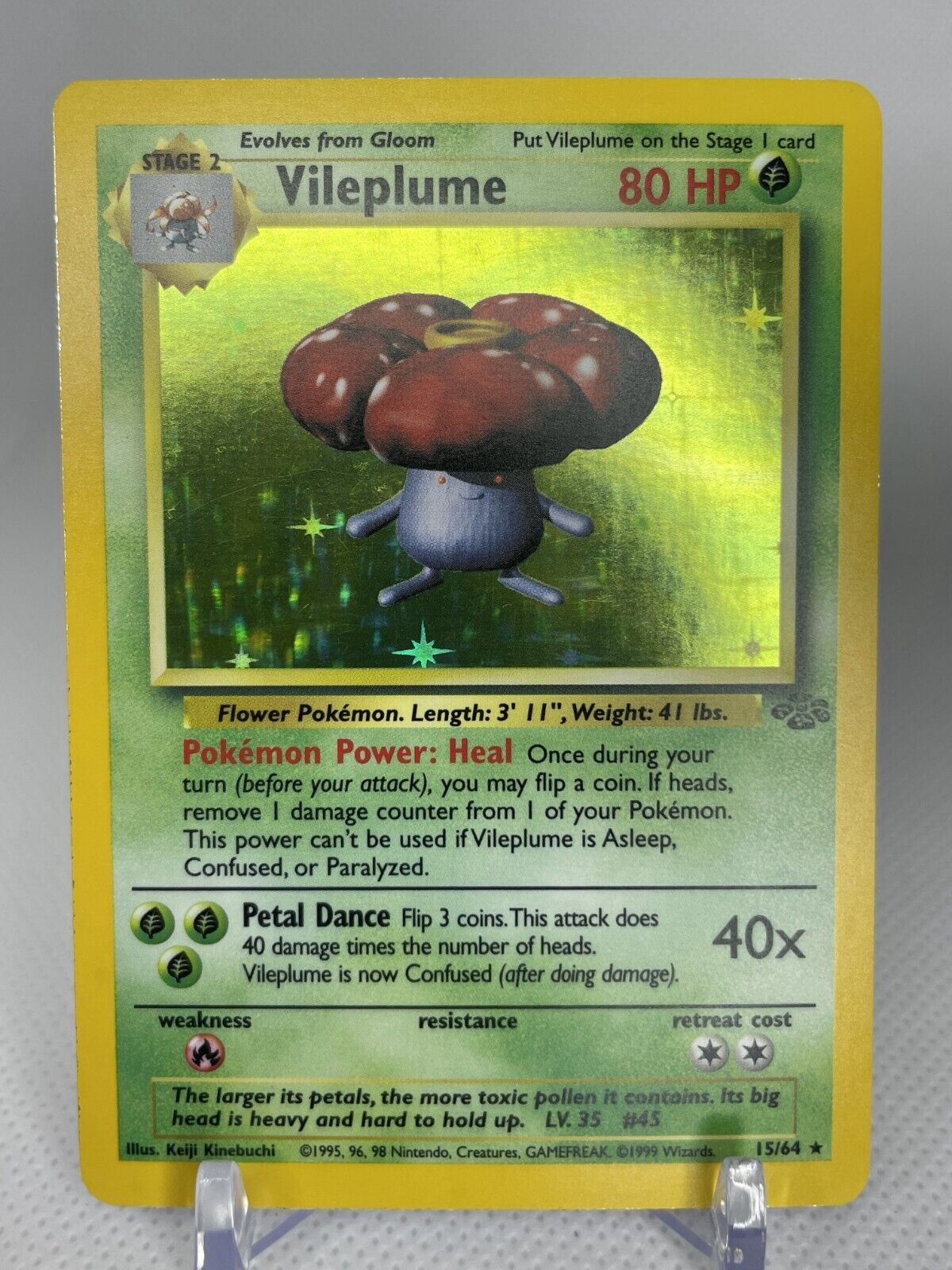 Pokémon TCG Vileplume Jungle 15/64 Holo Unlimited Holo Rare MP/LP