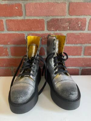 New Diesel D-Cage Metallic/Silver Boots Women Size 6 | eBay