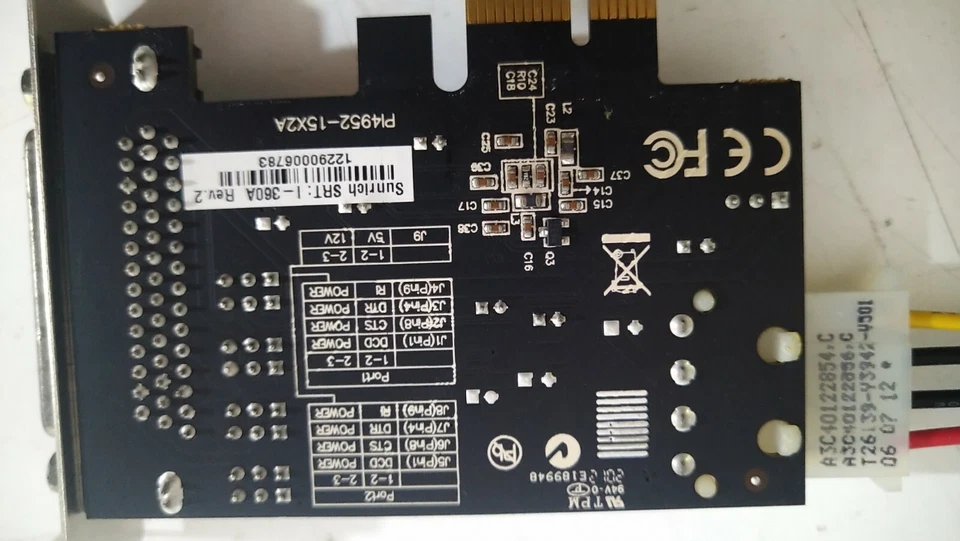 Dual Serial Card PCIe x1 SRT I - 360a rev.2 Fujitsu - Immagine 4 di 4