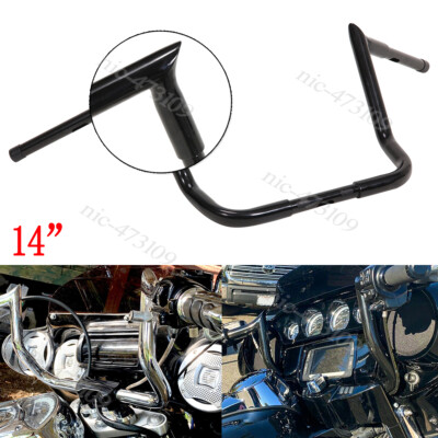 14'' Meathook 1-1/4'' Monkey Bar Ape Hanger Black Handlebar For Harley Touring New