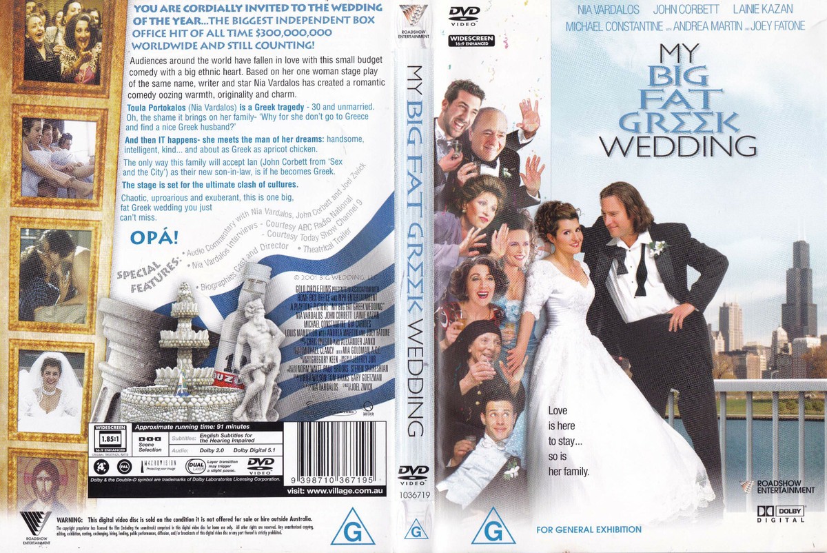 MY BIG FAT GREEK WEDDING Nia Vardalos John Corbbett DVD R4 PAL