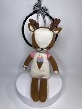 Cuddle and Kind Willow Fawn Deer 20  Handmade Knit Plush Brown White Ice Cream