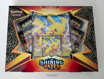 🚦Pokemon Shining Fates Pikachu V Set - 4 Booster Packs - Sealed