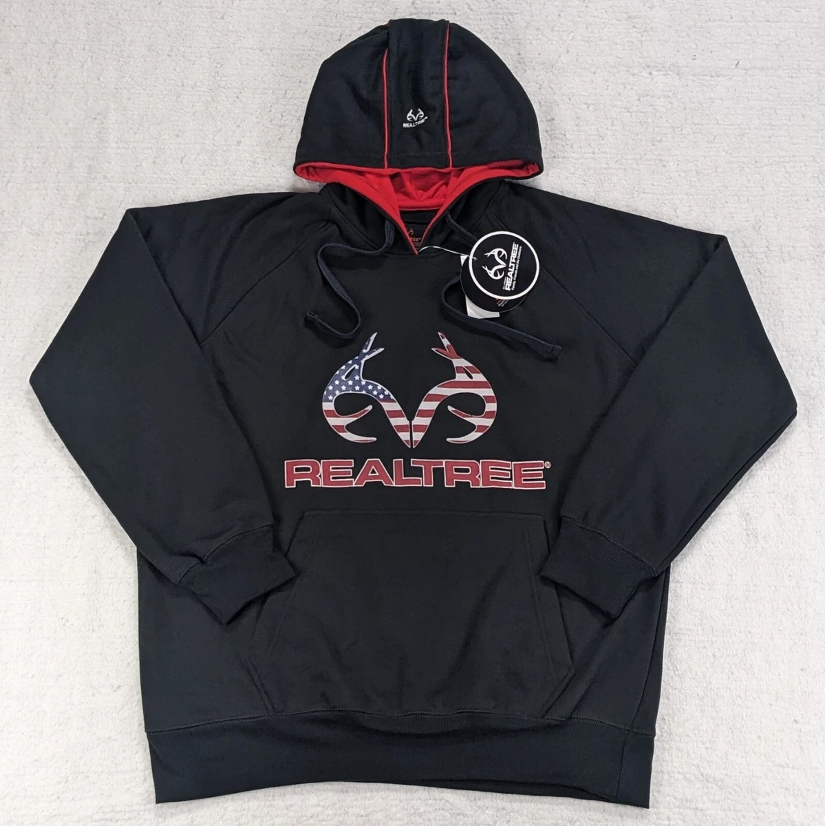 Pull à Capuche Pêche Homme Realtree – Bleu Imprimé Graphique, Taille 2XL, Idéal Pour L'extérieur