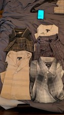 Lot of 7 Dress Shirts Men's Size Large Haagar Van Heusen Arrow Button Up Bundle