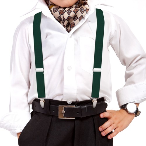 Buyless Fashion 2 Pack Adjustable Suspender Kids 26" Strap Leather Y Shape Back - Picture 49 of 91