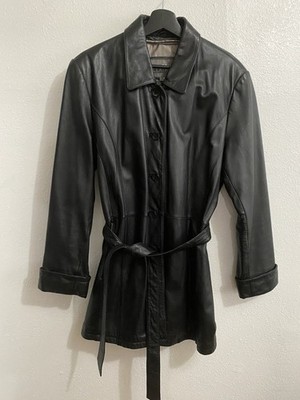Wilson s Leather Women s Mid Length Black Trench Coat XL