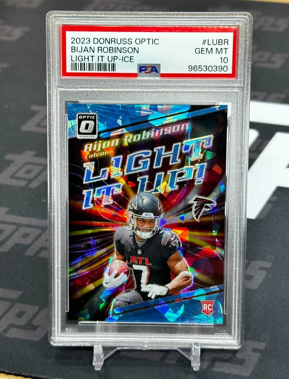 Bijan Robinson Panini Donruss Optic Light It Up #LUBR Ice