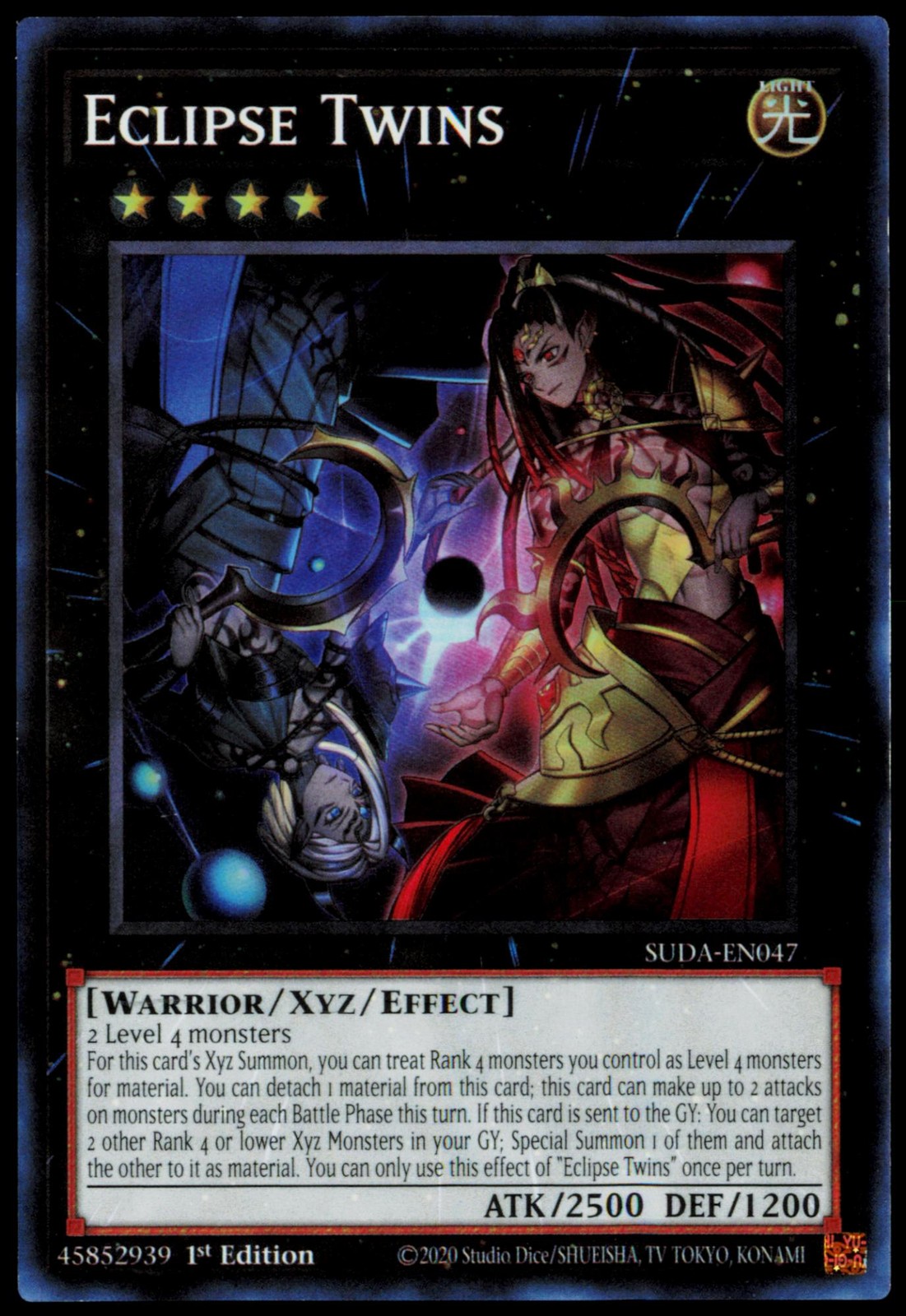 Eclipse Twins SUDA-EN047 Supreme Darkness 1st Edition NM Yu-Gi-Oh SUDA