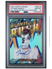 2024 Topps Chrome Jayden Daniels Aqua Refractor Auto /199 PSA 10 Rookie