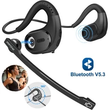 Mpow Bluetooth Headset Trucker Driver Call Center Headset Wireless Headphone Mic