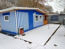 Campingwagen Feststehend mit Angebautem Vorzelt Campingwagen