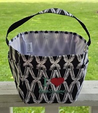 THIRTY-ONE Bag Creative Caddy Tote 4 Pockets Black  White 7" Base