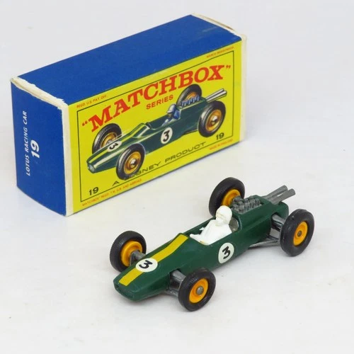 Matchbox - 19 Lotus Racing Car - E1 Box - Regular Wheels Boxed Lesney